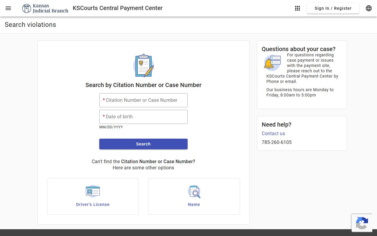 Rawlins County court records Central Payment Center search fields