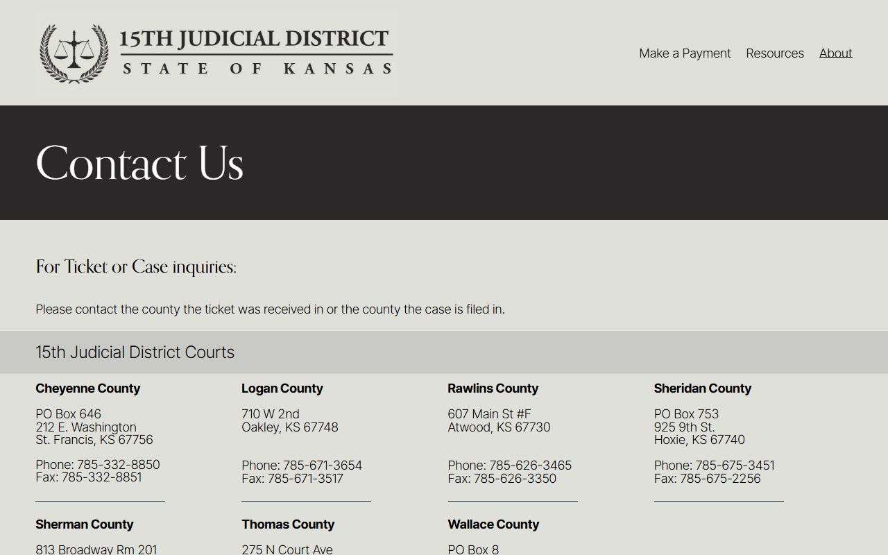 Rawlins County court records District Court contact listing