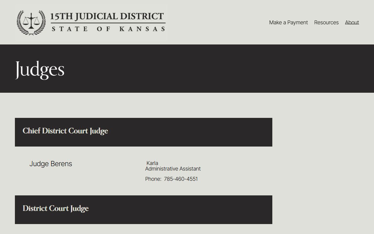 Rawlins County court records 15th Judicial District judge information