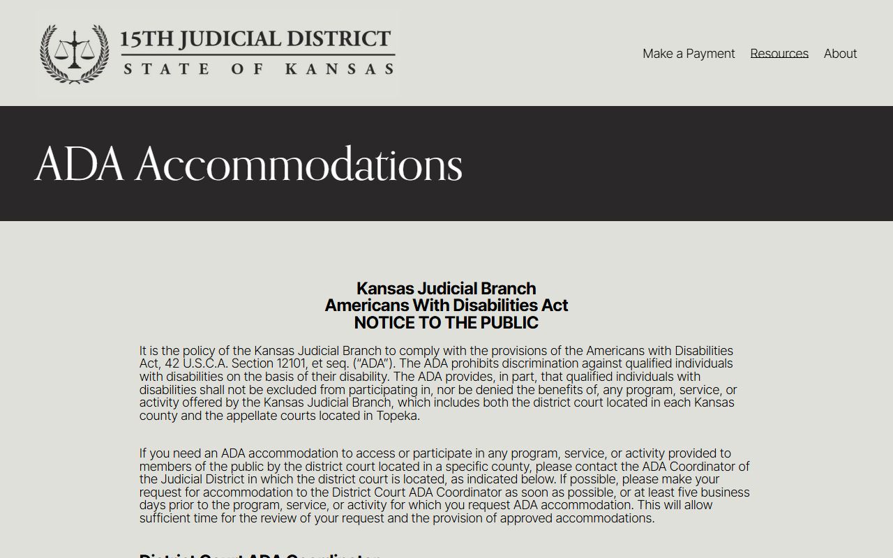 Rawlins County court records ADA accommodation guidance