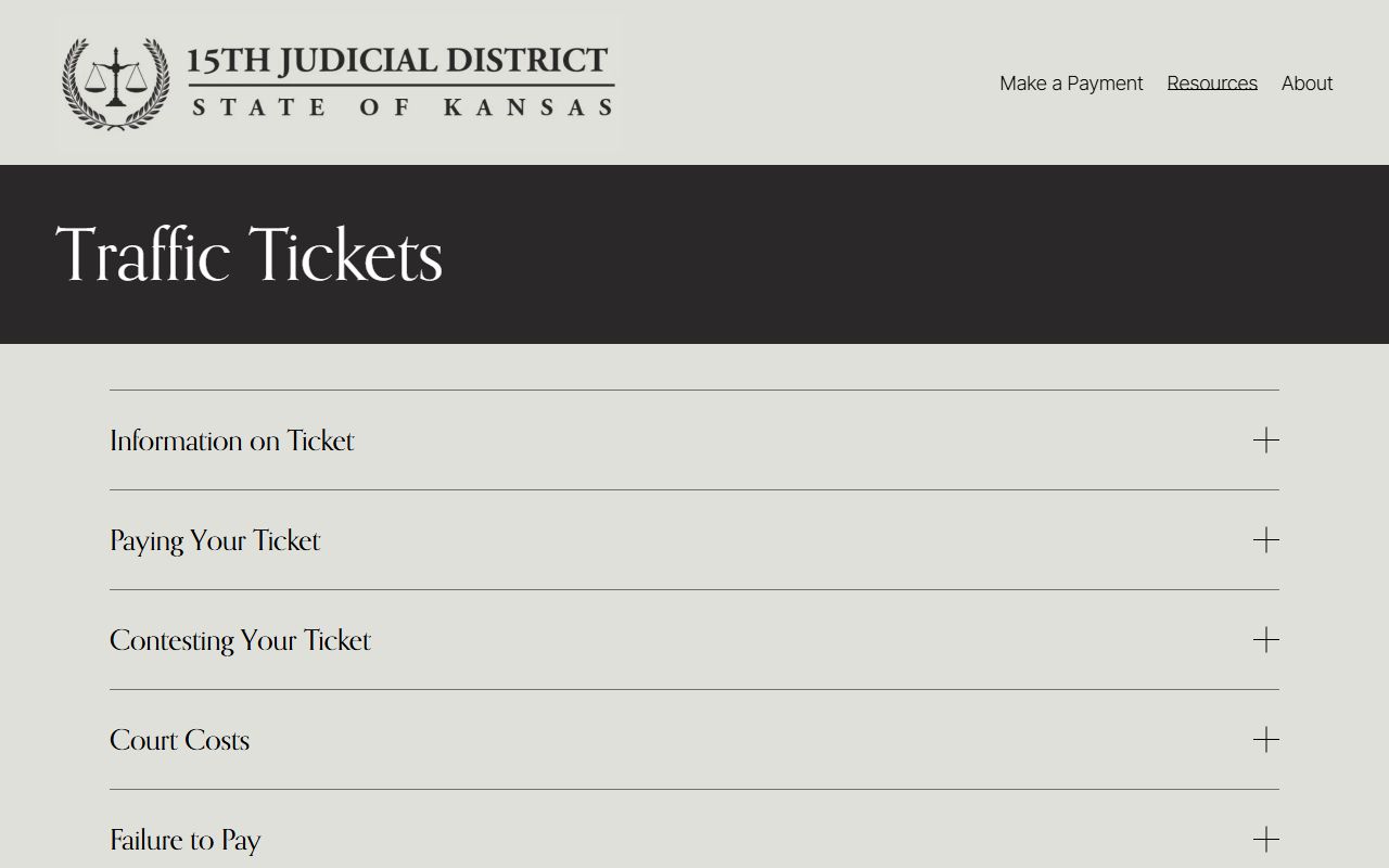 Rawlins County traffic court records 15th Judicial District ticket instructions
